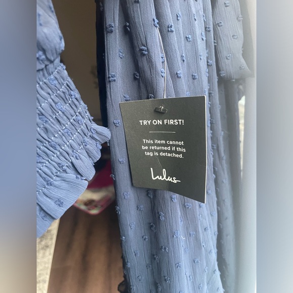 Perfectly Darling Navy Blue Swiss Dot High-Low Wrap Dress - NEW WITH TAGS! - Picture 8 of 8